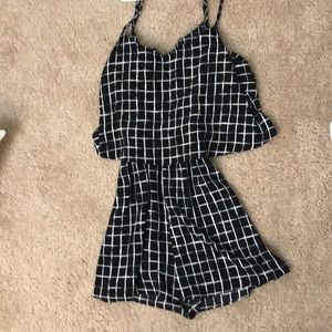 Black and white romper